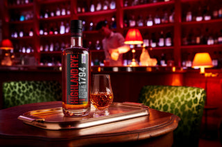 arbikie highland rye whisky 70cl bottle in bar